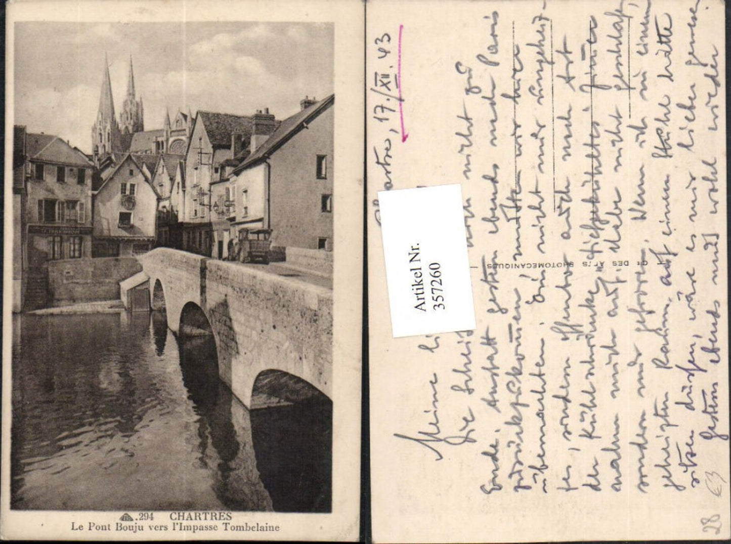 357260,Centre Eure-et-Loir Chartres Le Pont Bouju vers l'Impasse Tombelaine Brücke