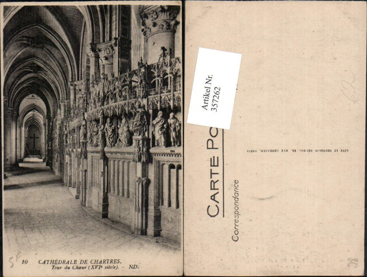 357262,Centre Eure-et-Loir Chartres Cathedrale tour du Choeur Kirche Gang