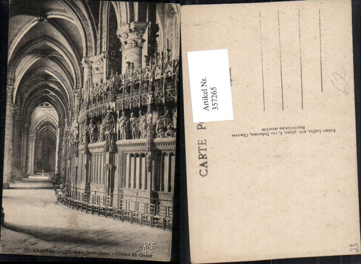 357265,Centre Eure-et-Loir Chartres Cathedrale Notre-Dame Cloture du Choeur Kirche Gang