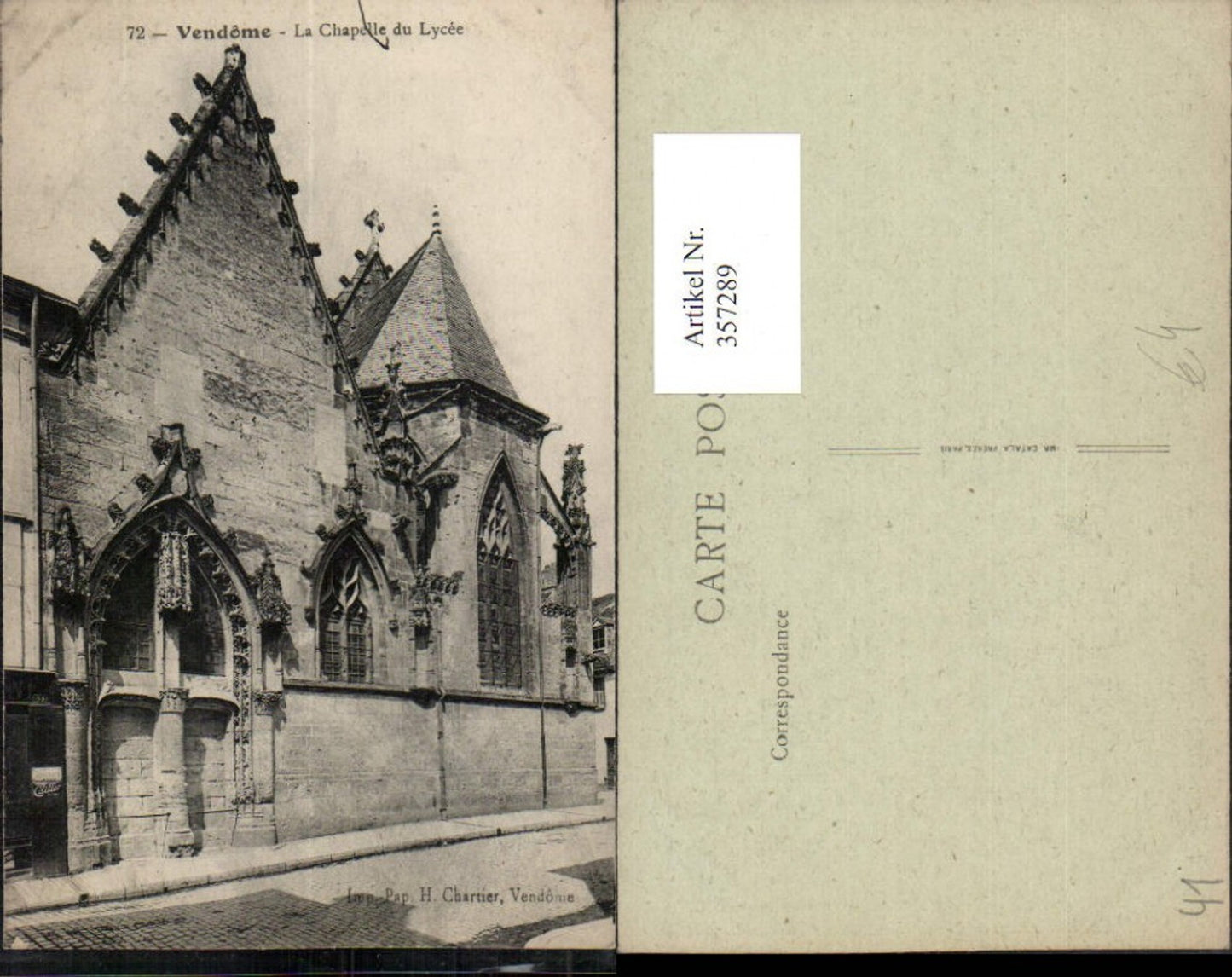 357289,Centre Loire-et-Cher Vendome La Chapelle du Lycee Kirche