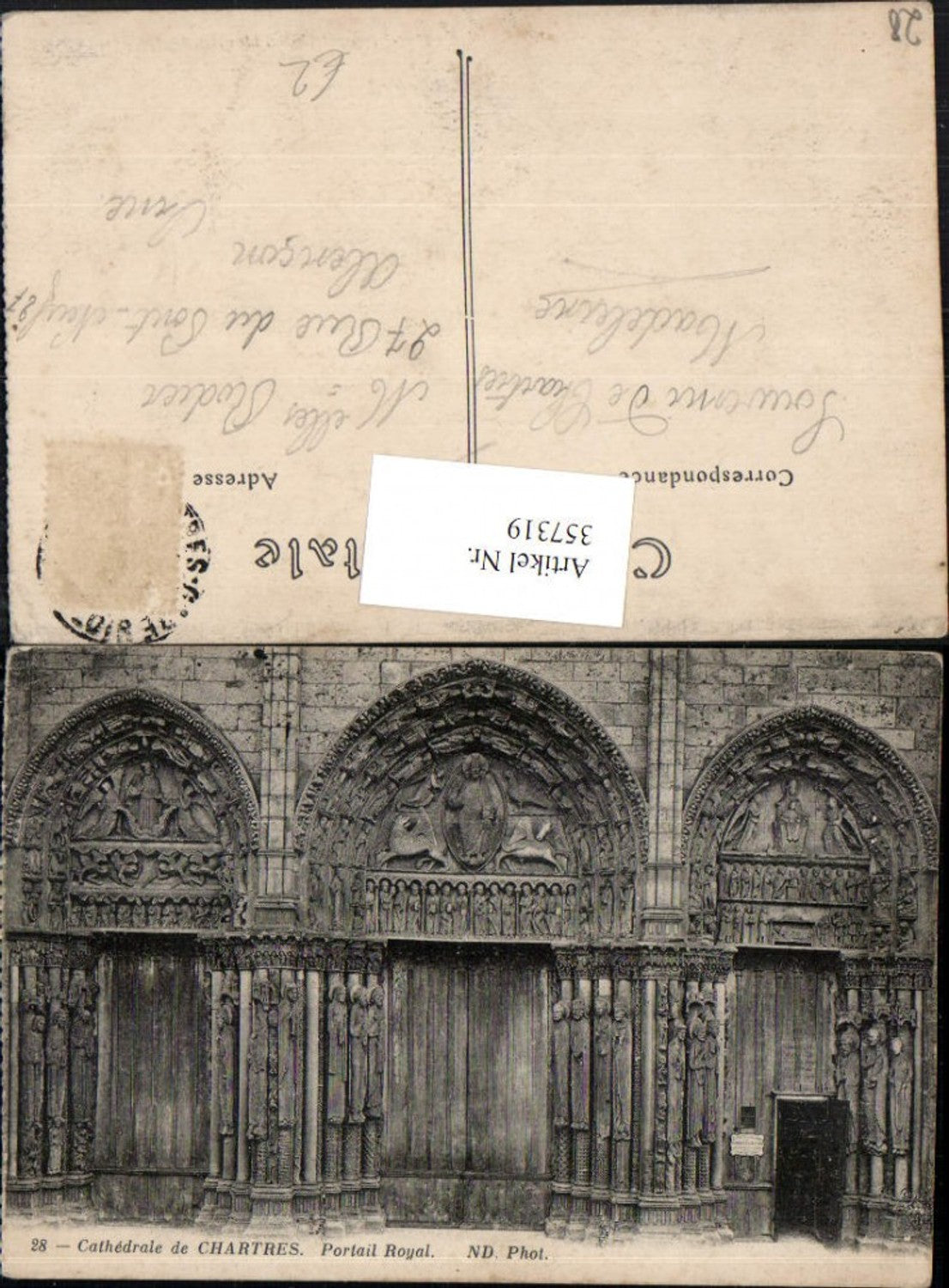 357319,Centre Eure-et-Loir Chartres Cathedrale Portail Royal Kirchenportal