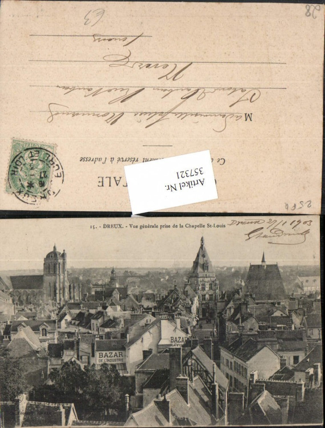 357321,Centre Eure-et-Loir Dreux Vue generale prise de la Chapelle St-Louis Totale