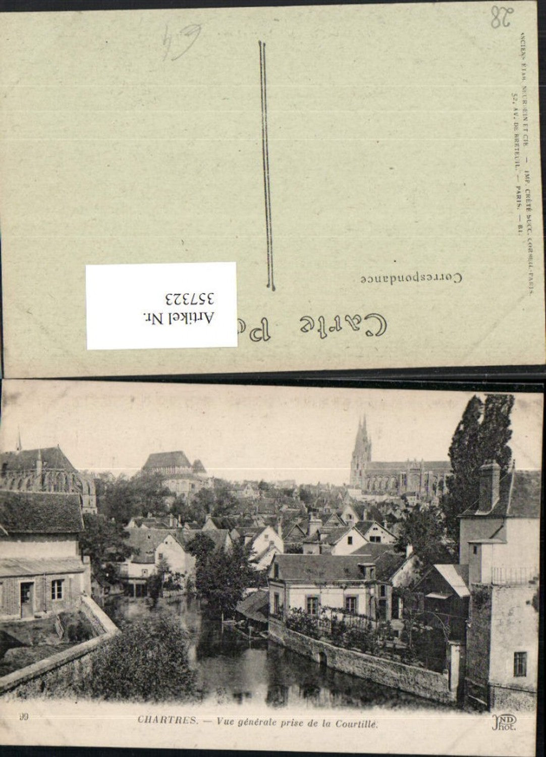 357323,Centre Eure-et-Loir Chartres Vue generale prise de la Courtille Totale