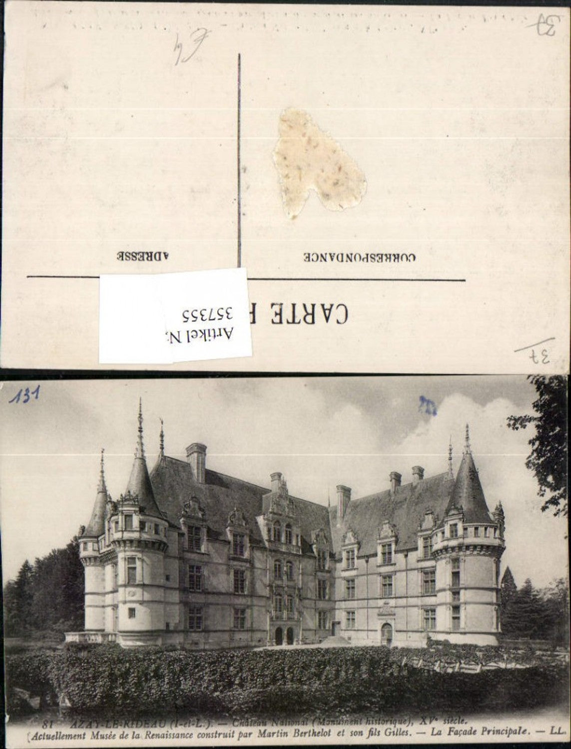 357355,Centre Indre-et-Loire Azay-le-Rideau Chateau National Schloss