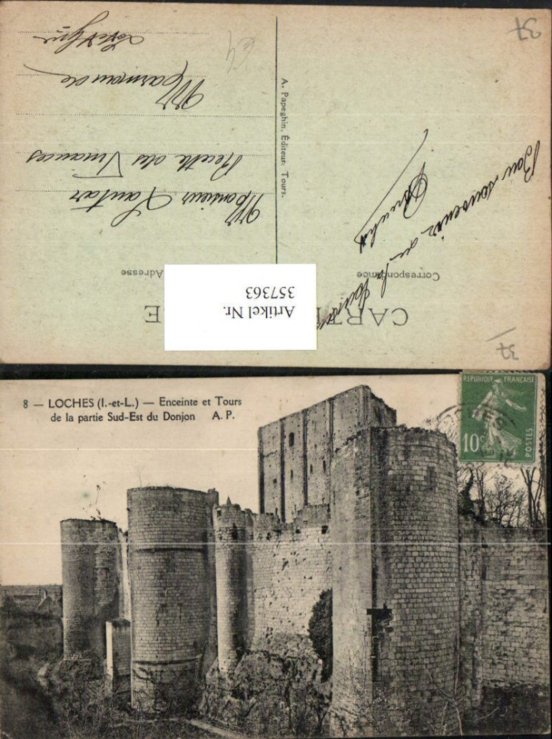 357363,Centre Indre-et-Loire Loches Enceinte et Tours Donjon Bergfried Türme