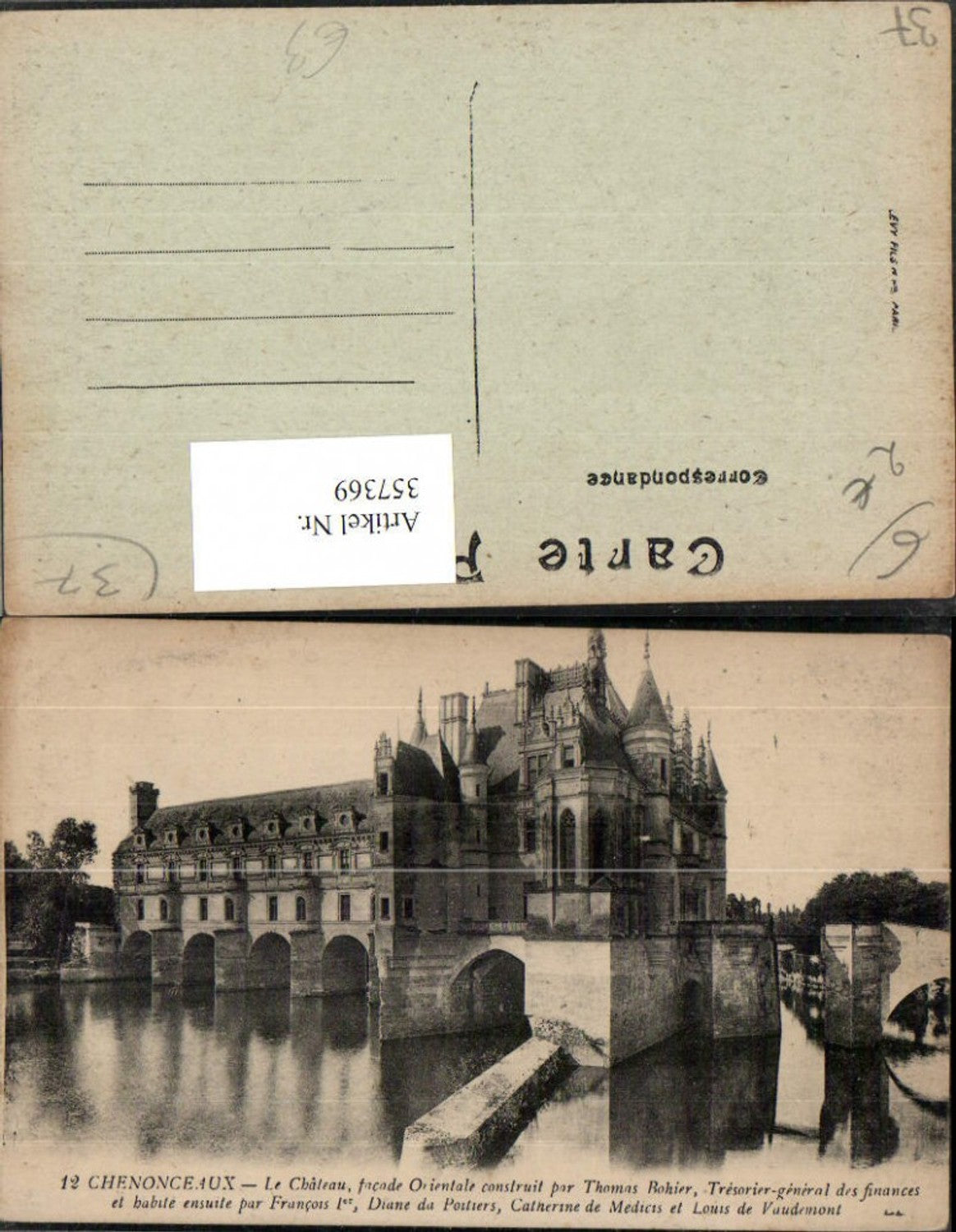 357369,Centre Indre-et-Loire Chenonceaux Le Chateau Schloss