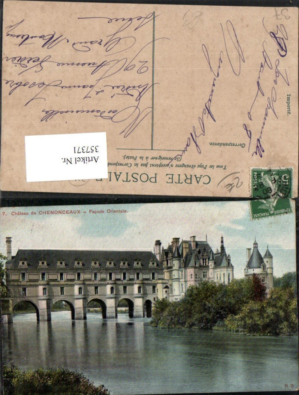 357371,Centre Indre-et-Loire Chateau de Chenonceaux Schloss Fluss