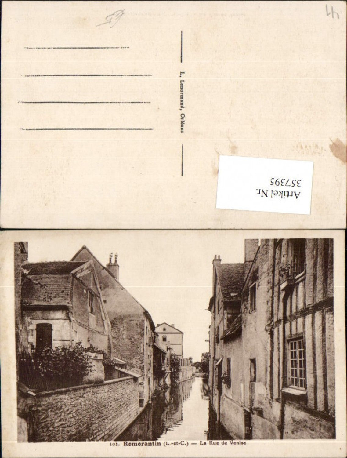 357395,Centre Loire-et-Cher Romorantin La Rue de Venise Kanal