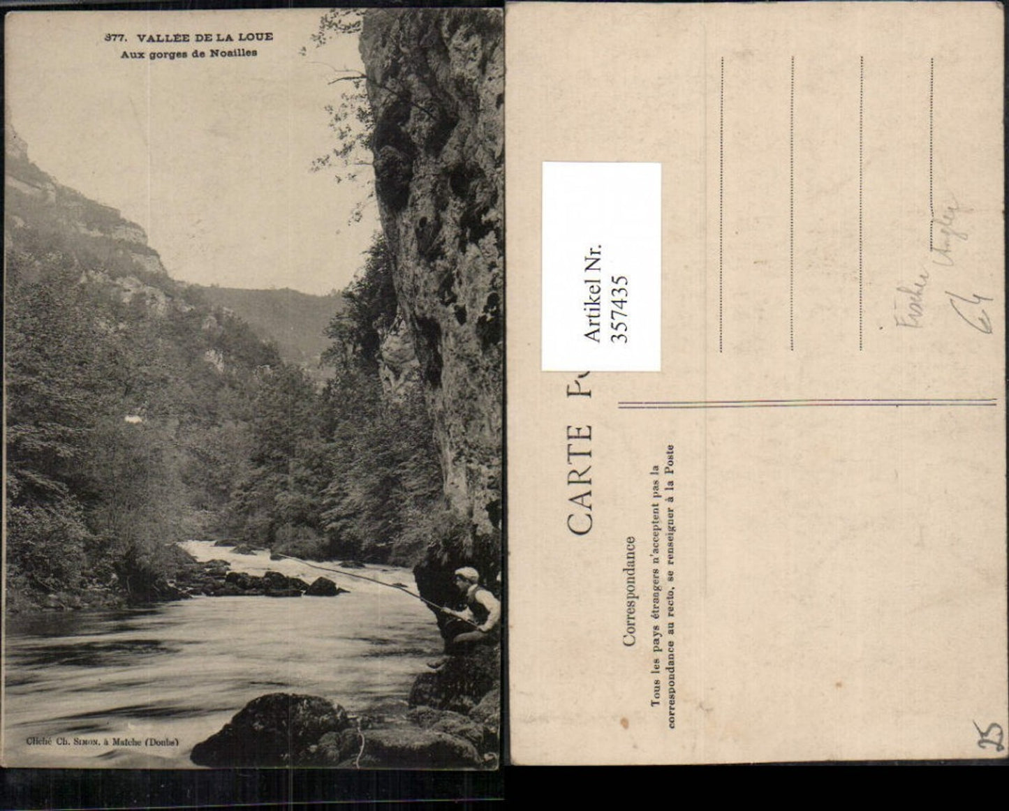 357435,Franche-Comte Doubs Vallee de la Loue Aux gorges de Noailles Fischer Angler