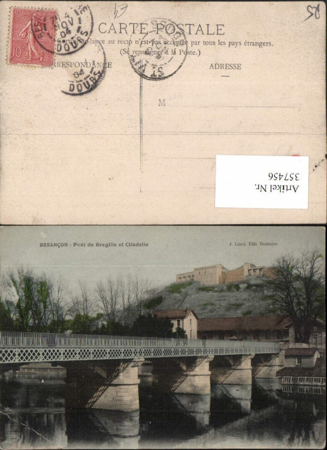 357456,Franche-Comte Doubs Besancon Pont de Bregille et Citadelle Brücke Festung