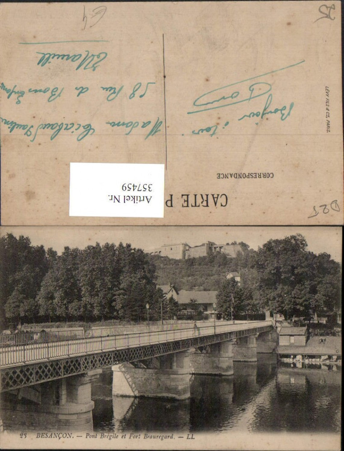 357459,Franche-Comte Doubs Besancon Pont Bregile et Fort Beauregard Brücke