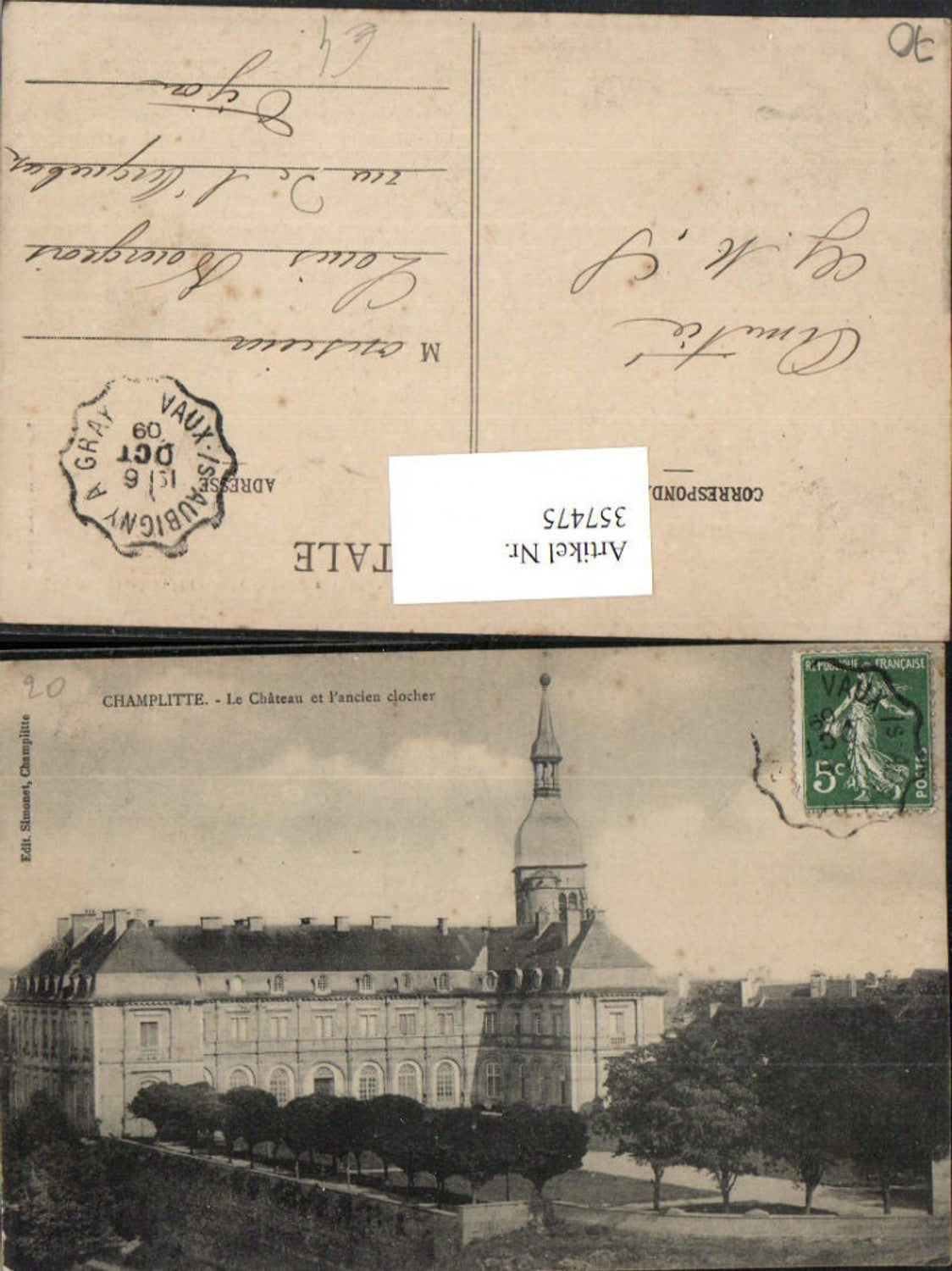 357475,Franche-Comte Haute-Saone Champlitte Le Chateau et l'ancien clocher Schloss