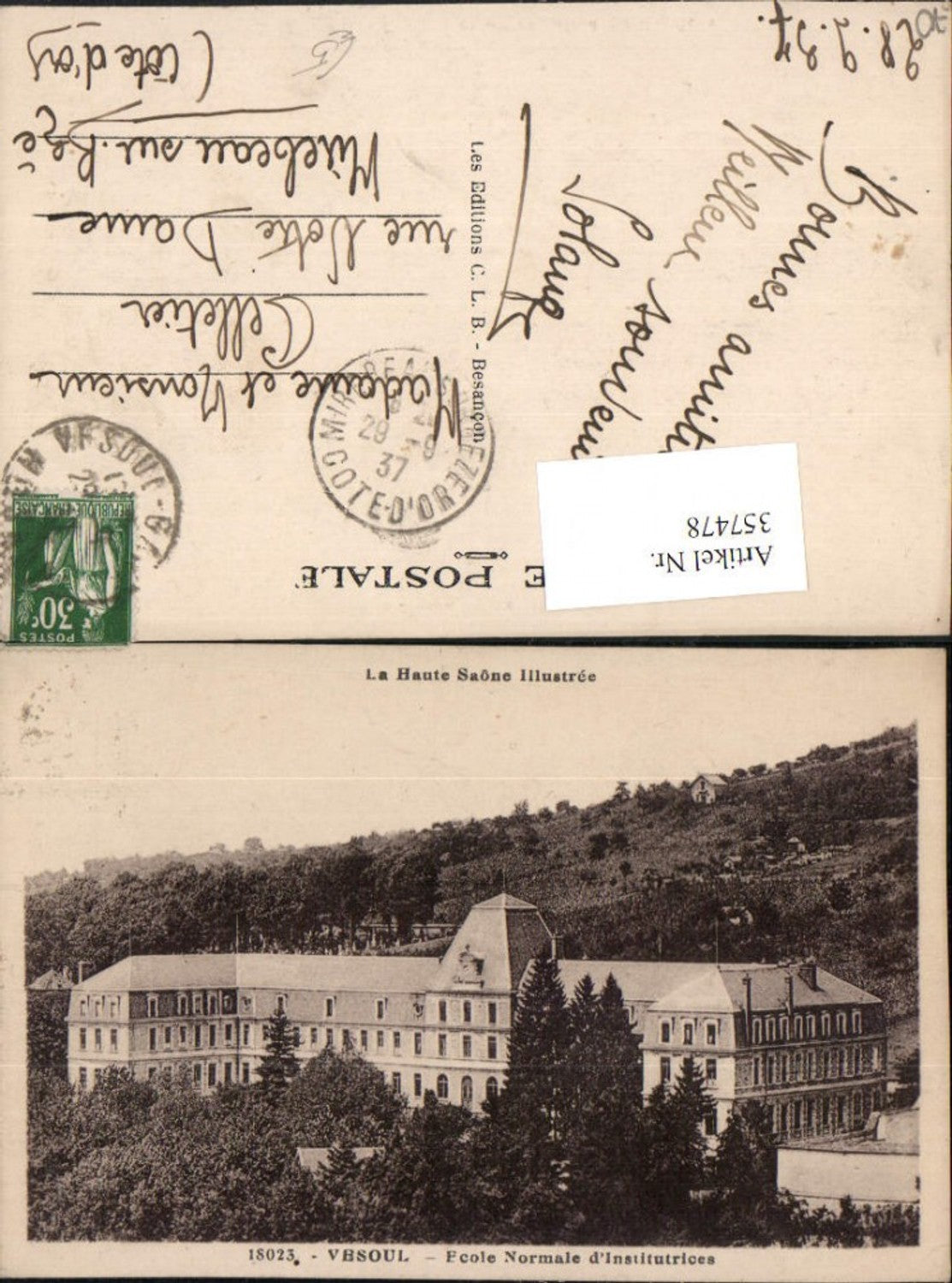 357478,Franche-Comte Haute-Saone Vesoul Ecole Normale d'Institutrices Schule