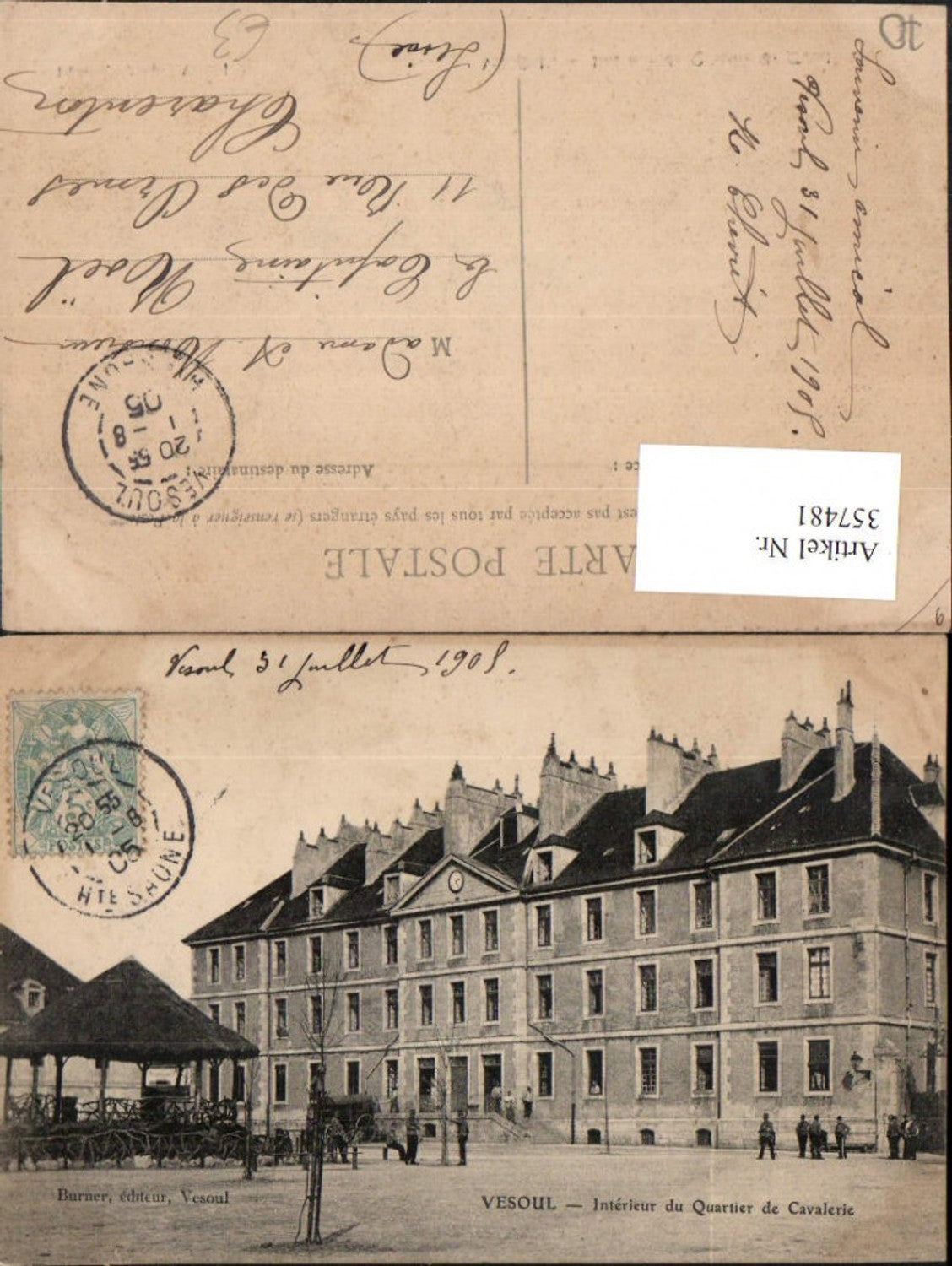 357481,Franche-Comte Haute-Saone Vesoul Interieur du Quartier de Cavalerie Kaserne