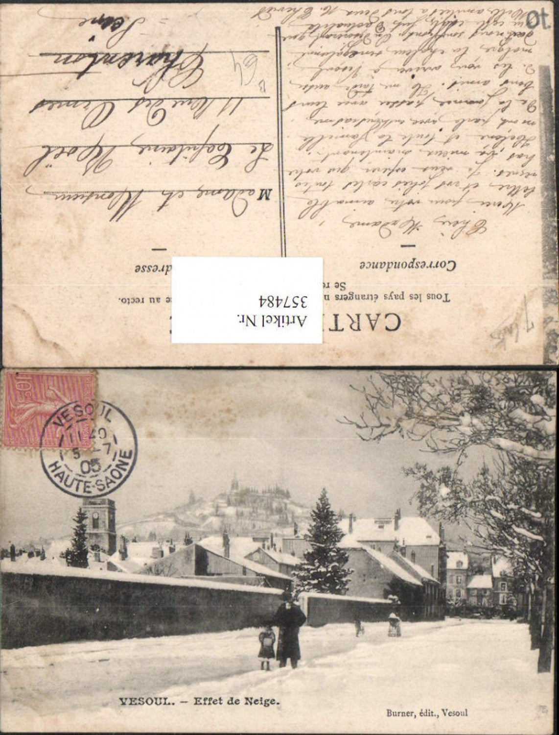 357484,Franche-Comte Haute-Saone Vesoul Effet de Neige Teilansicht Straßenansicht Winterbild