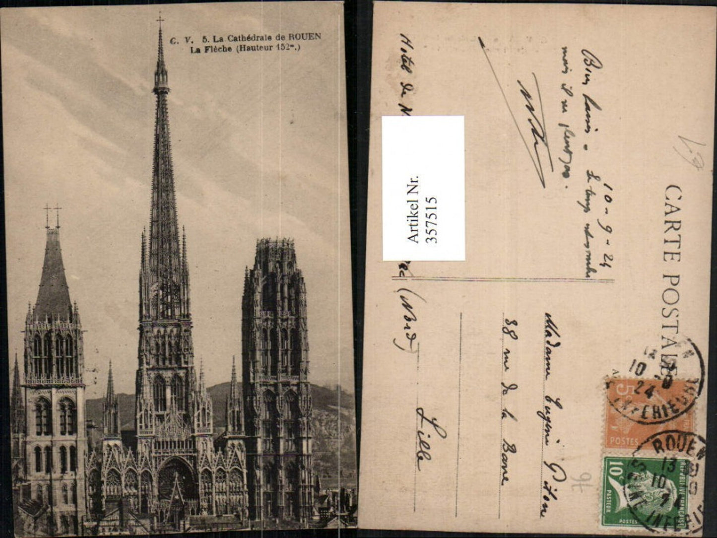 357515,Haute-Normandie Seine-Maritime La Cathedrale Rouen La Fleche Kirche Türme