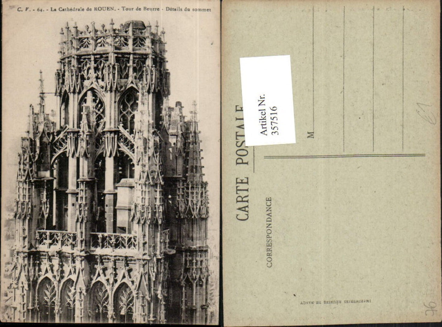 357516,Haute-Normandie Seine-Maritime La Cathedrale de Rouen Tour de Beurre Kirchenturm