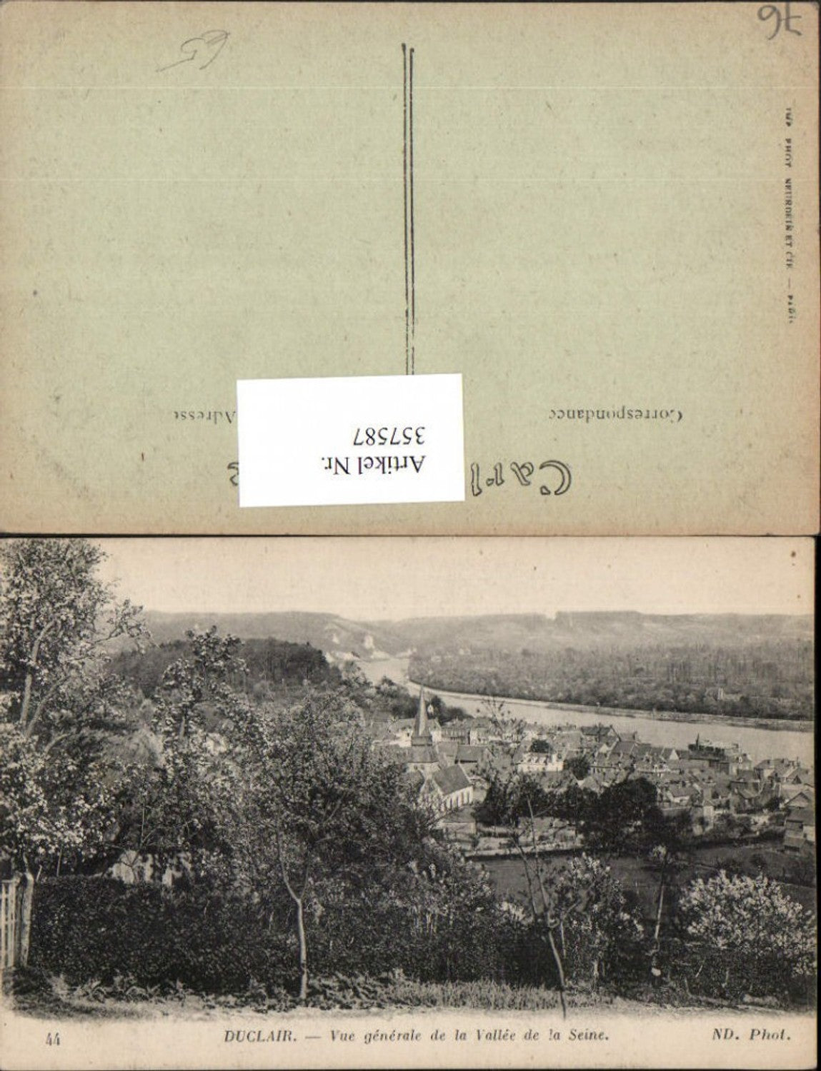 357587,Haute-Normandie Seine-Maritime Duclair Vue generale de la Vallee de la Seine Totale