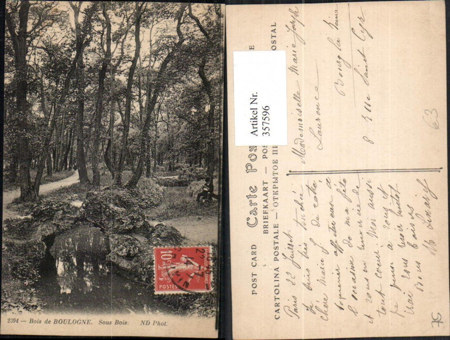 357596,Ile-de-France Paris Bois de Boulogne Sous Bois Partie