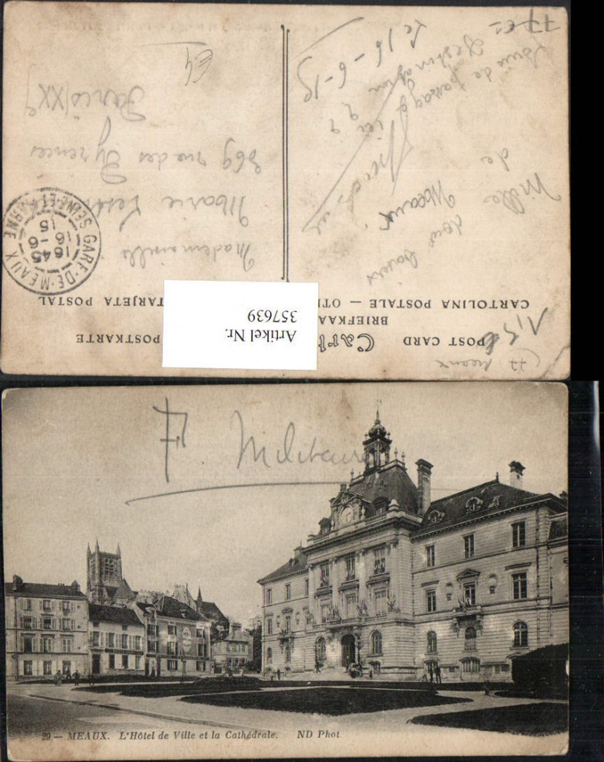 357639,Ile-de-France Seine-et-Marne Meaux L'Hotel de Ville et la Cathedrale Rathaus Kirche