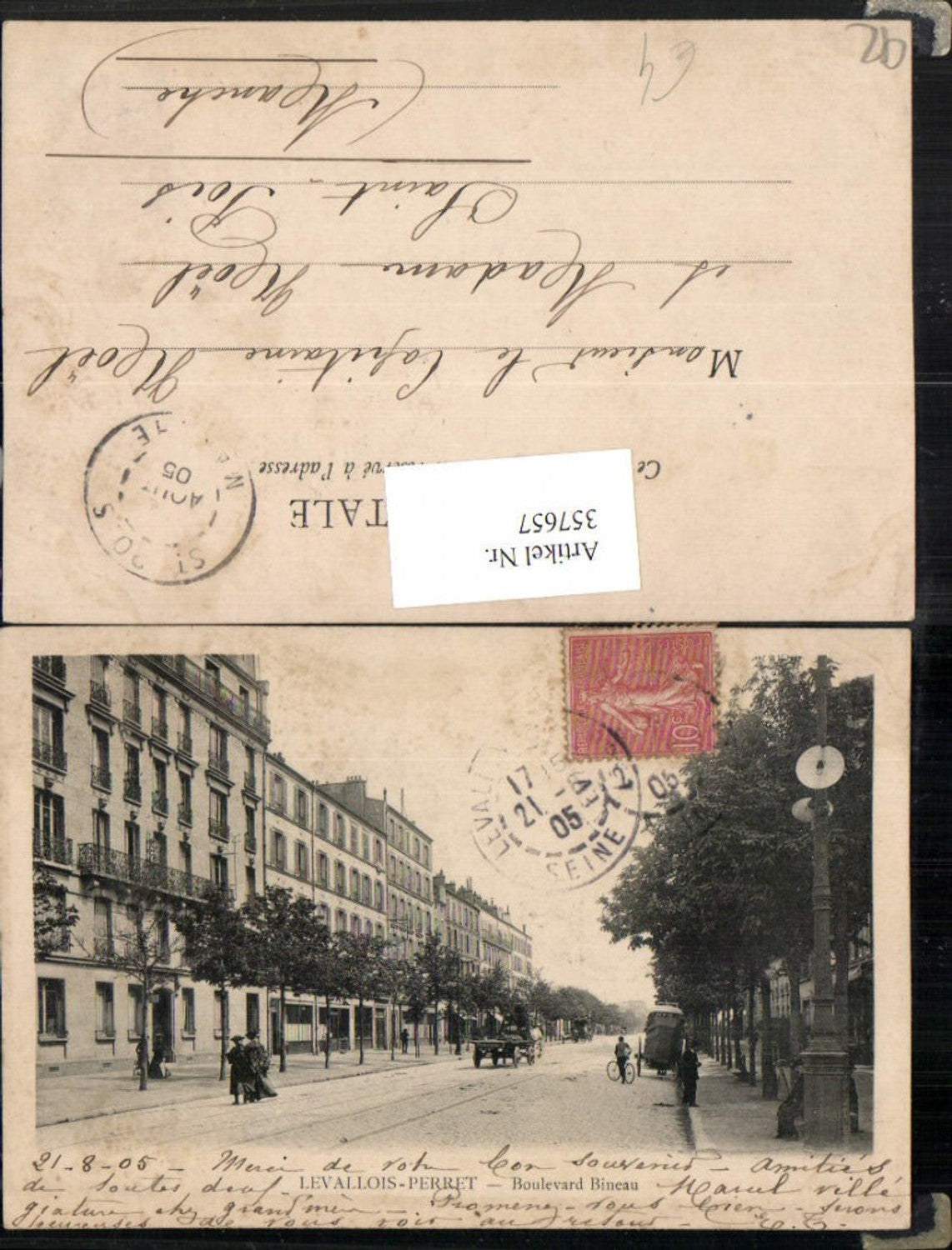 357657,Ile-de-France Hauts-de-Seine Levallois-Perret Boulevard Bineau Straßenansicht