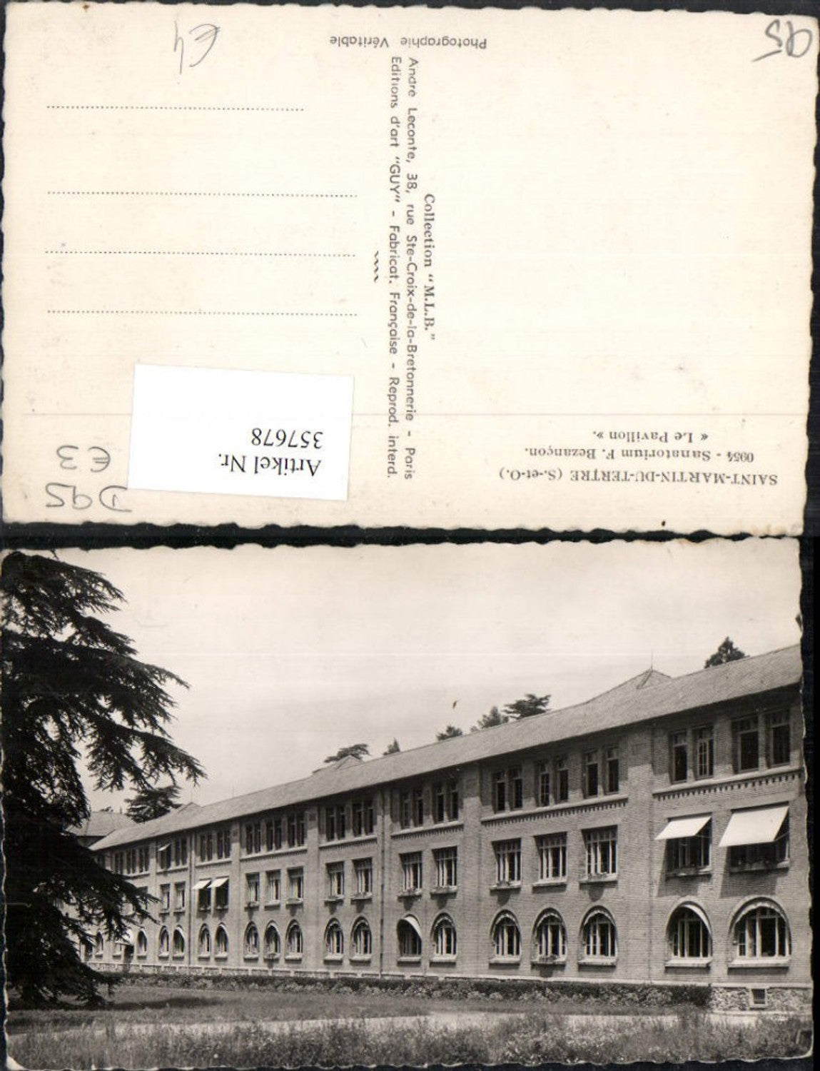 357678,Ile-de-France Val-Oise Saint-Martin-du-Tertre Sanatorium F. Bezancon Pavillon