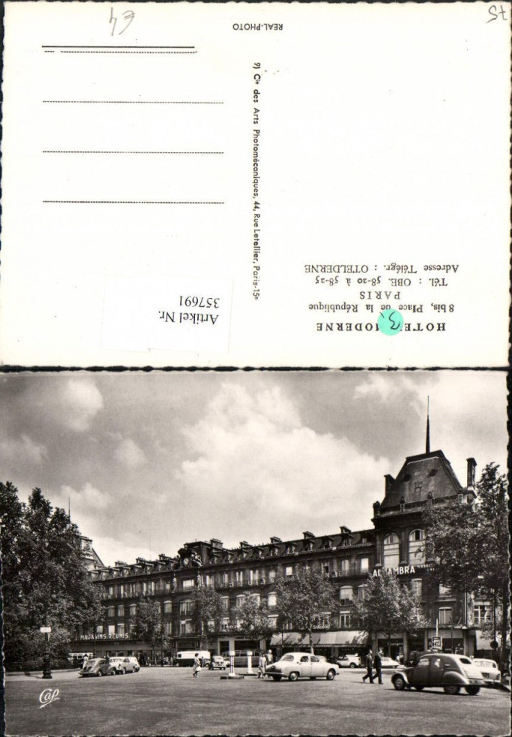 357691,Ile-de-France Paris Place de la Republique Hotel Moderne