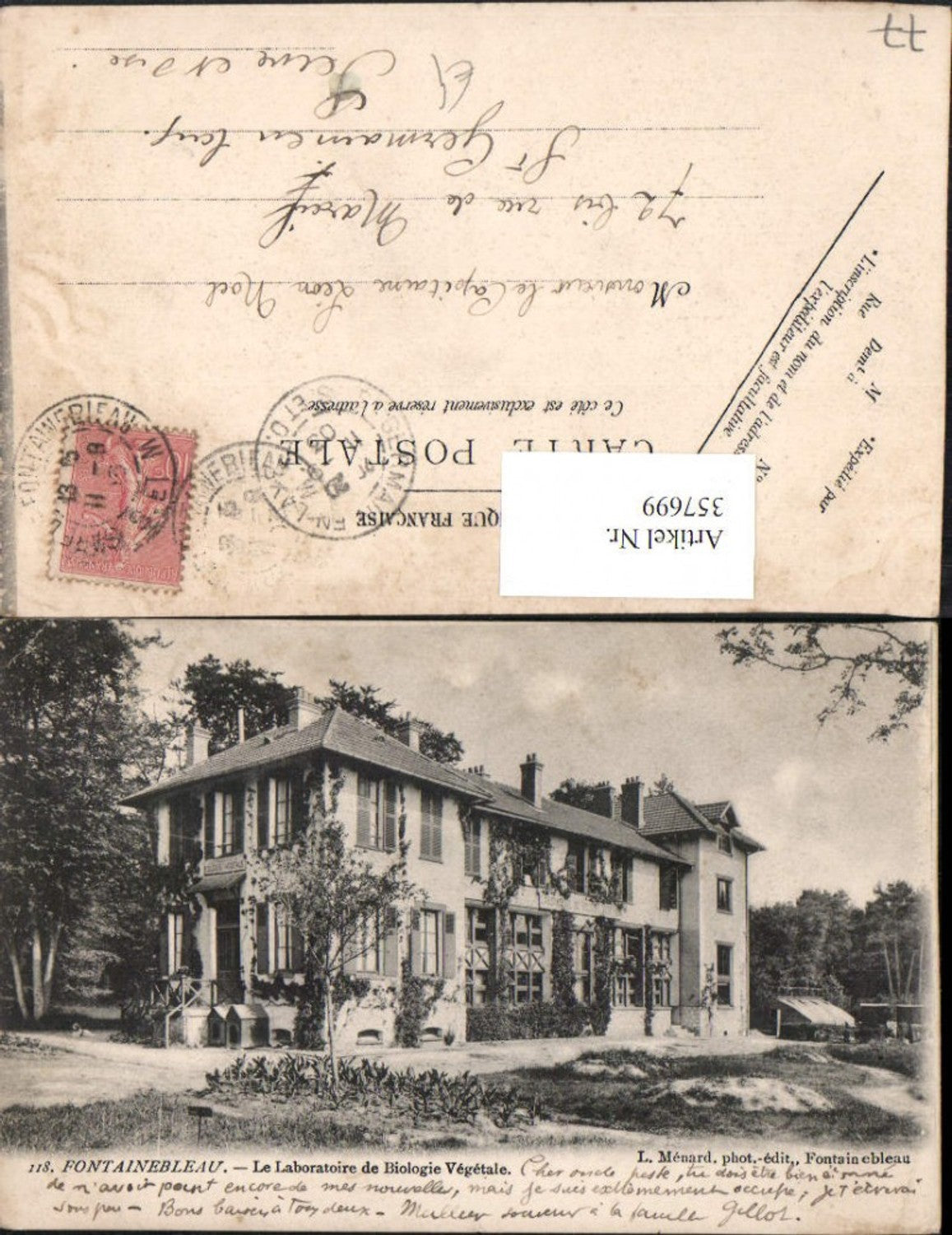357699,Ile-de-France Seine-et-Marne Fontainebleau Le Laboratoire de Biologie Vegetale