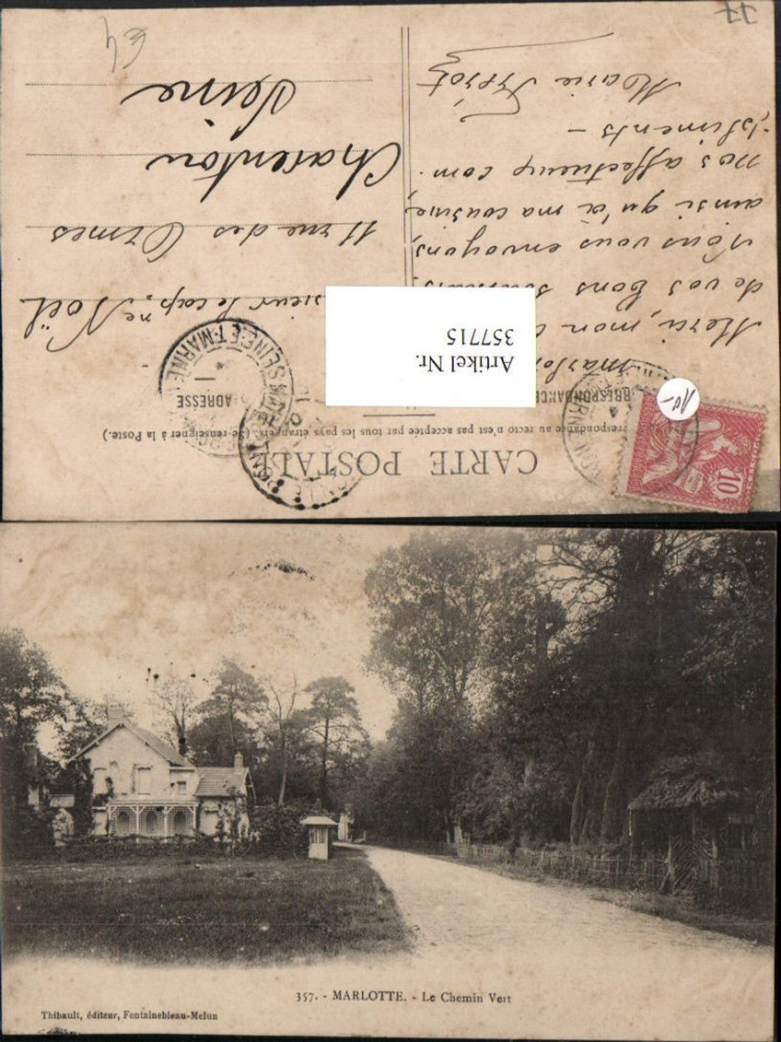 357715,Ile-de-France Seine-et-Marne Marlotte Le Chemin Vert Straße