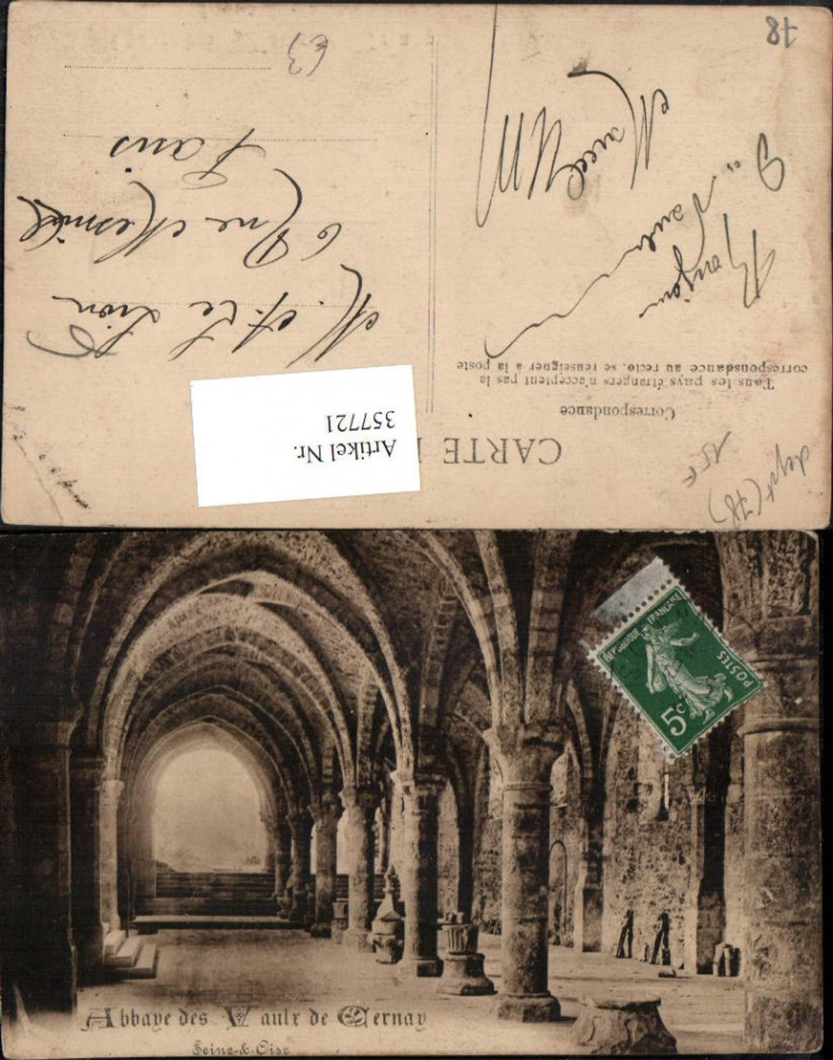 357721,Ile-de-France Yvelines Abbaye des Vaux de Cernay Abtei Säulen