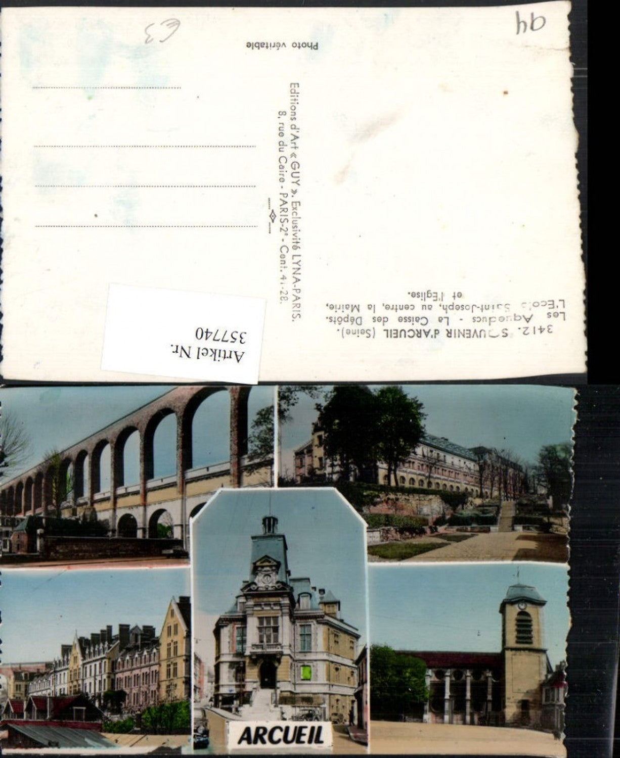 357740,Ile-de-France Val-de-Marne Arcueil Aqueducs Caisse des Depots Ecole Eglise Mehrbildkarte