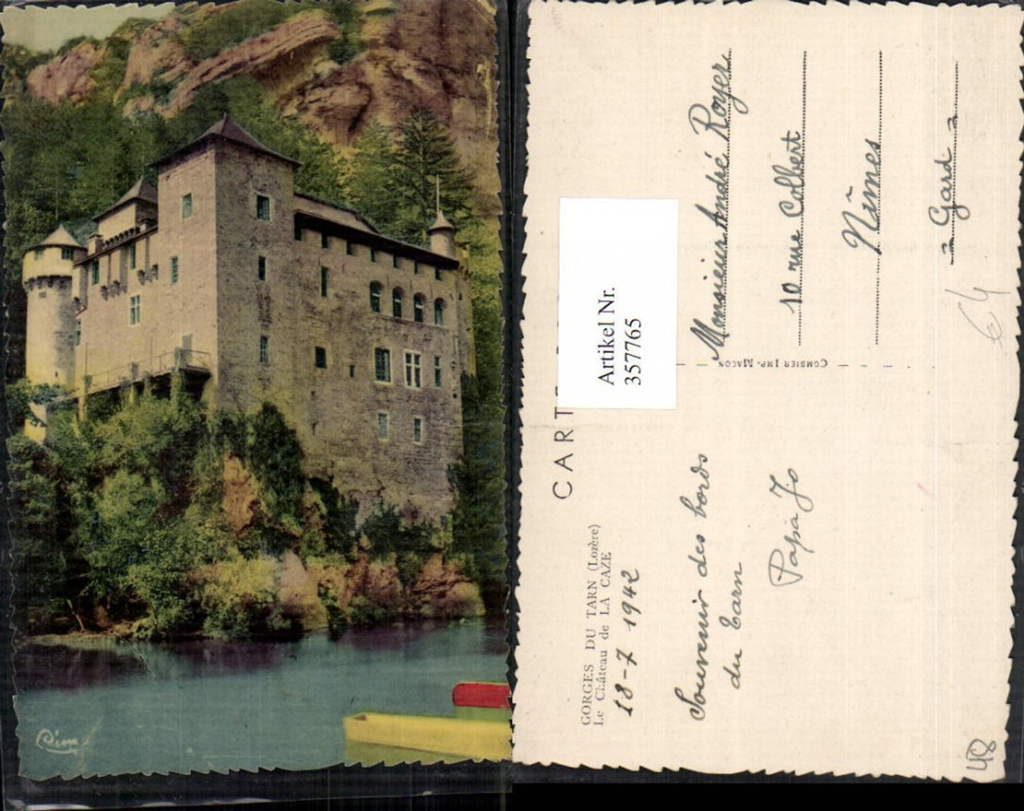357765.Languedoc-Roussillon Lozere Gorges du Tarn Le Chateau de La Caze Schloss
