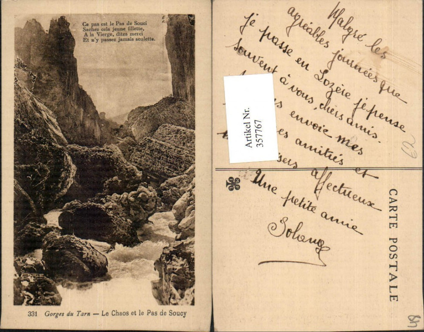 357767.Languedoc-Roussillon Lozere Gorges du Tarn Le Chaos et le Pas de Soucy