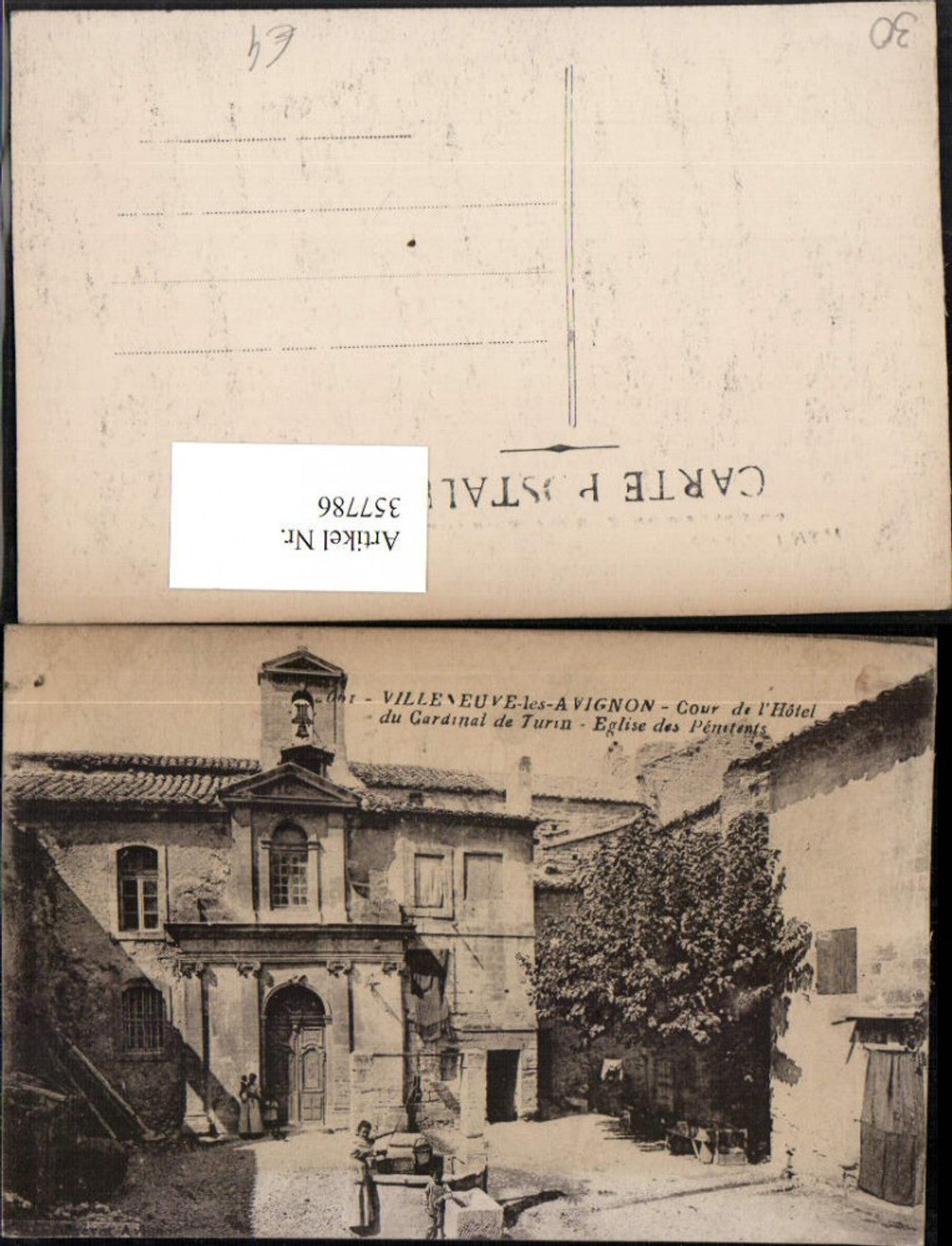 357786,Languedoc-Roussillon Gard Villeneuve-les-Avignon Cour de l'Hotel du Cardinal de Turin Eglise