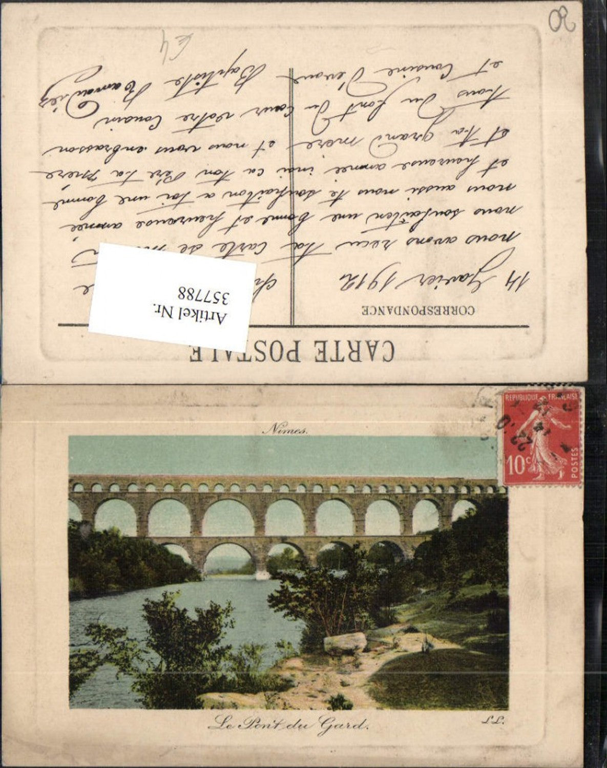 357788,Languedoc-Roussillon Gard Nimes Le Pont du Gard Viadukt Brücke