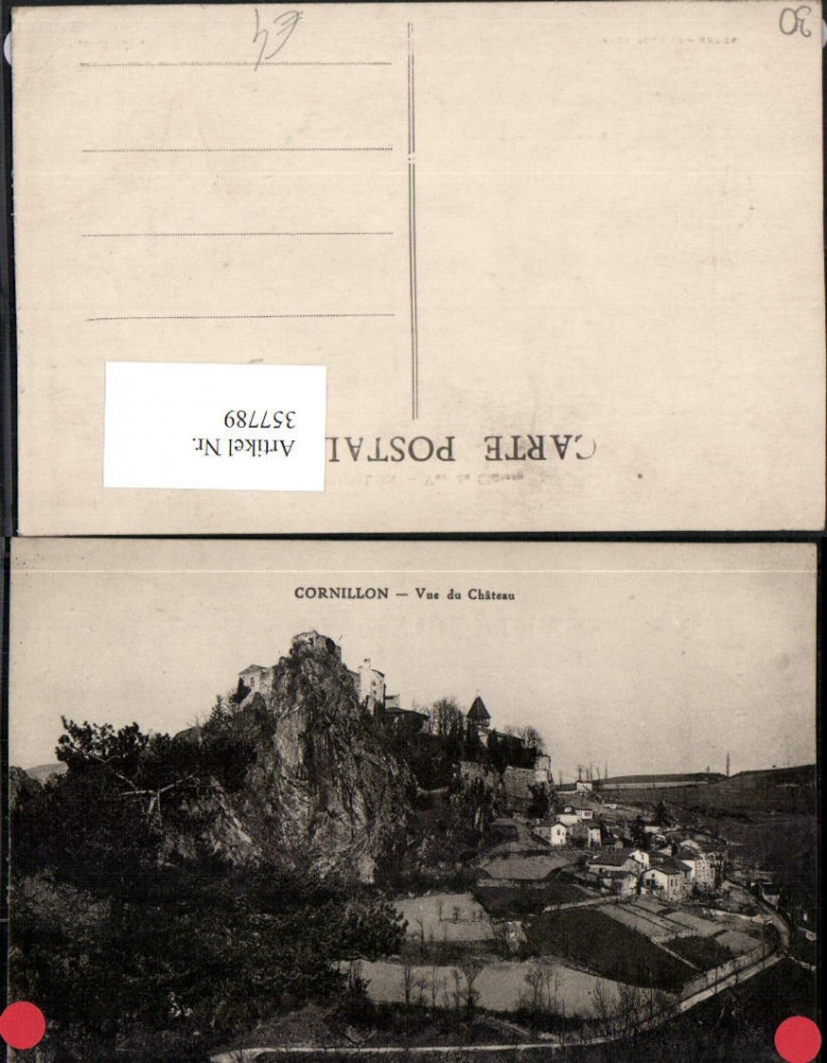 357789,Languedoc-Roussillon Gard Cornillon Vue du Chateau Teilansicht m. Schloss