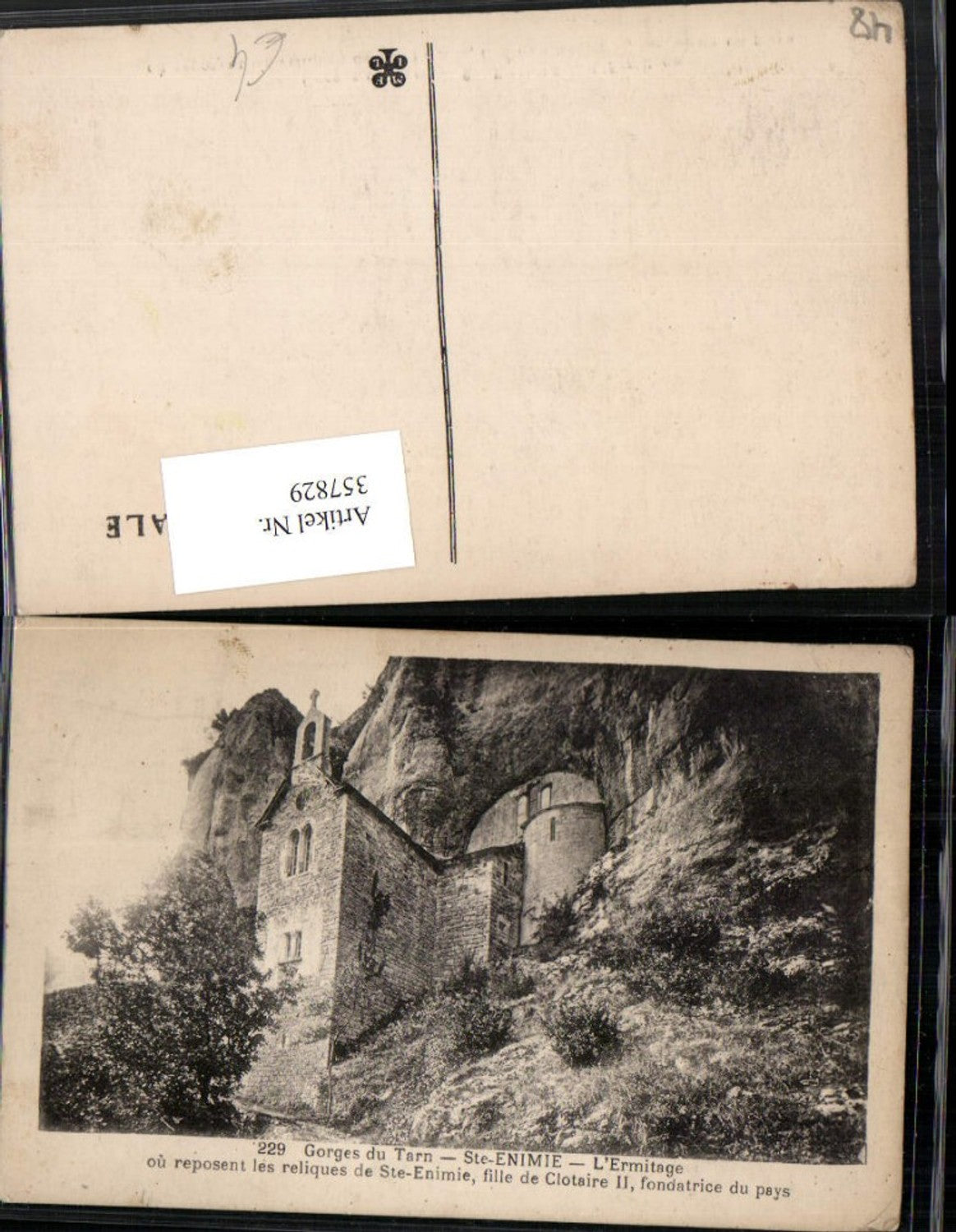357829,Languedoc-Roussillon Lozere Gorges du Tarn Ste-Enimie L'Ermitage Kapelle