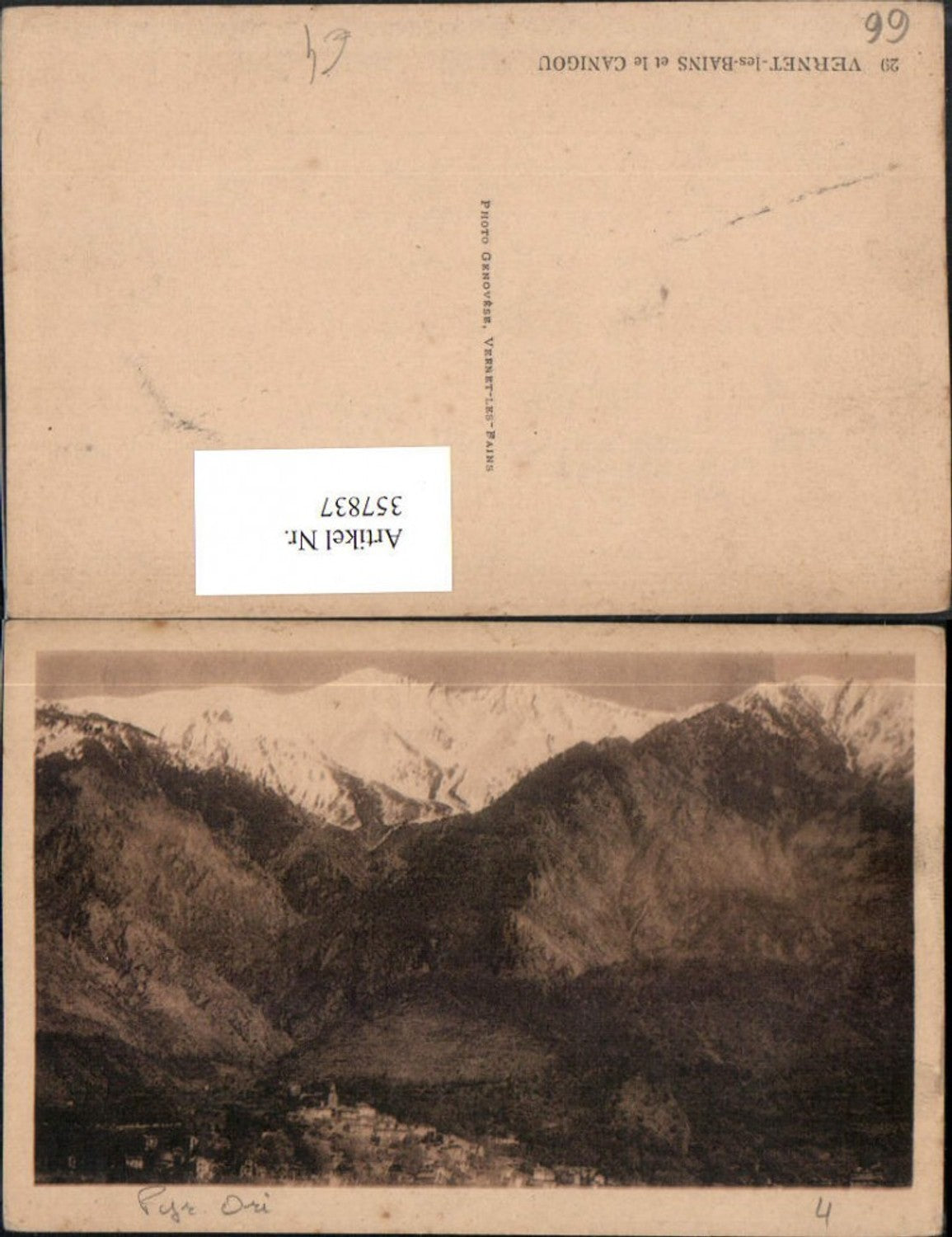 357837,Languedoc-Roussillon Pyrenees-Orientales Vernet-les-Bains et le Canigou Bergkulisse