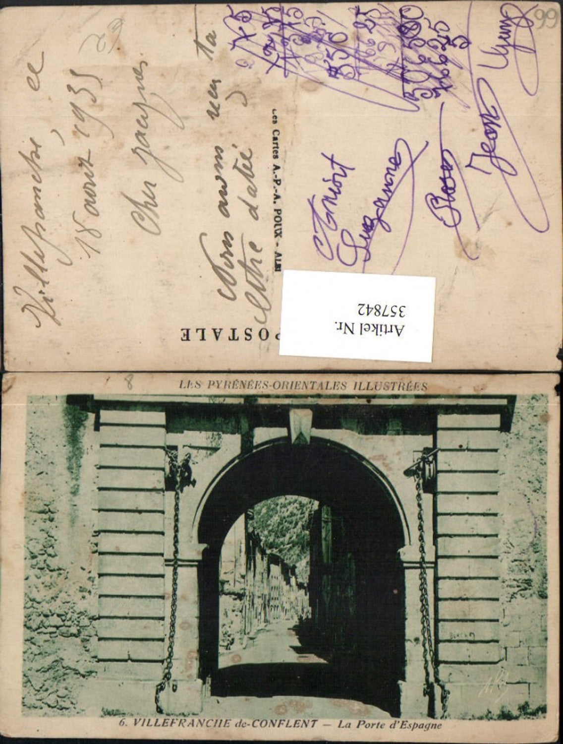 357842,Languedoc-Roussillon Pyrenees-Orientales Villefranche-de-Conflent Porte Espagne Tor