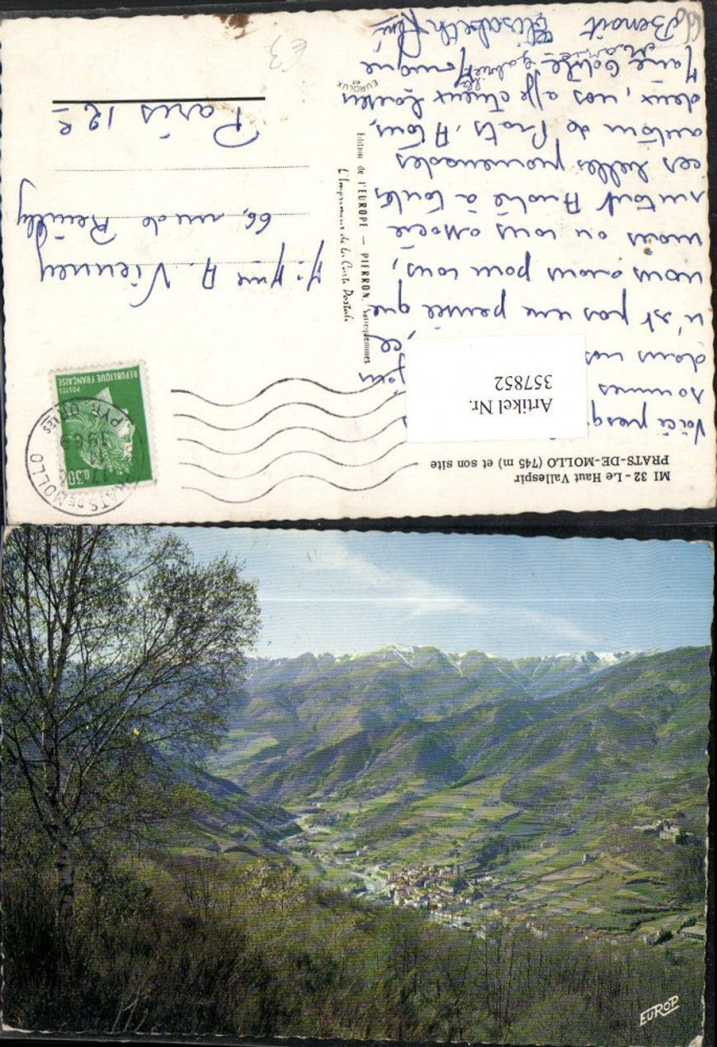 357852,Languedoc-Roussillon Pyrenees-Orientales Prats-de-Mollo Totale Bergkulisse