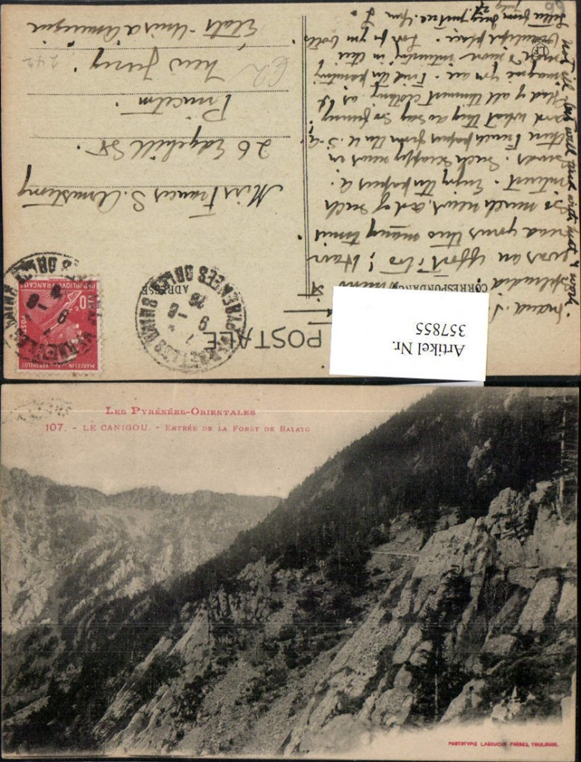 357855,Languedoc-Roussillon Pyrenees-Orientales Le Canigou Entree de la Foret Balatg Bergkulisse