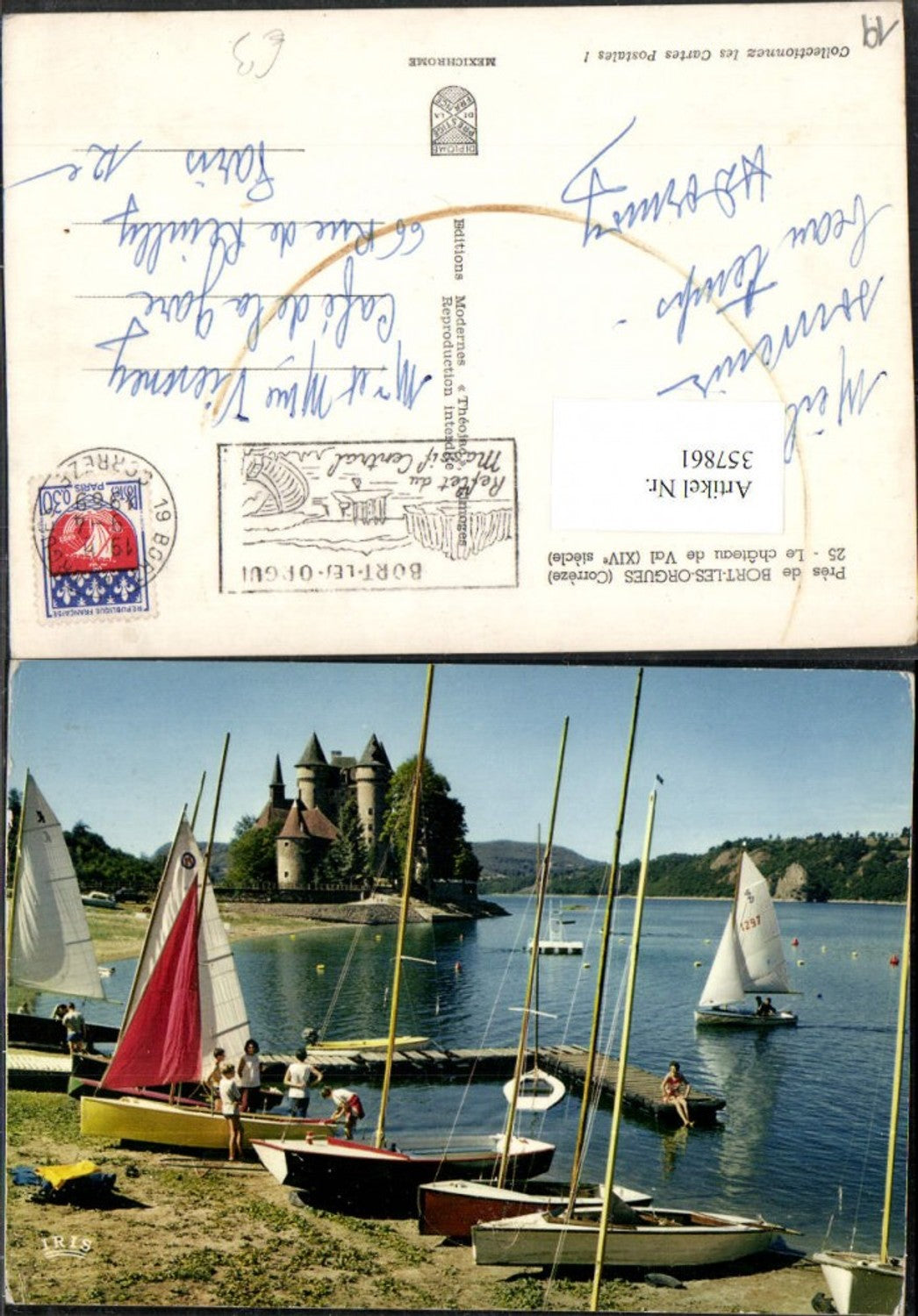 357861,Limousin Correze Bort-les-Orgues Le Chateau de Val Schloss Segelboote