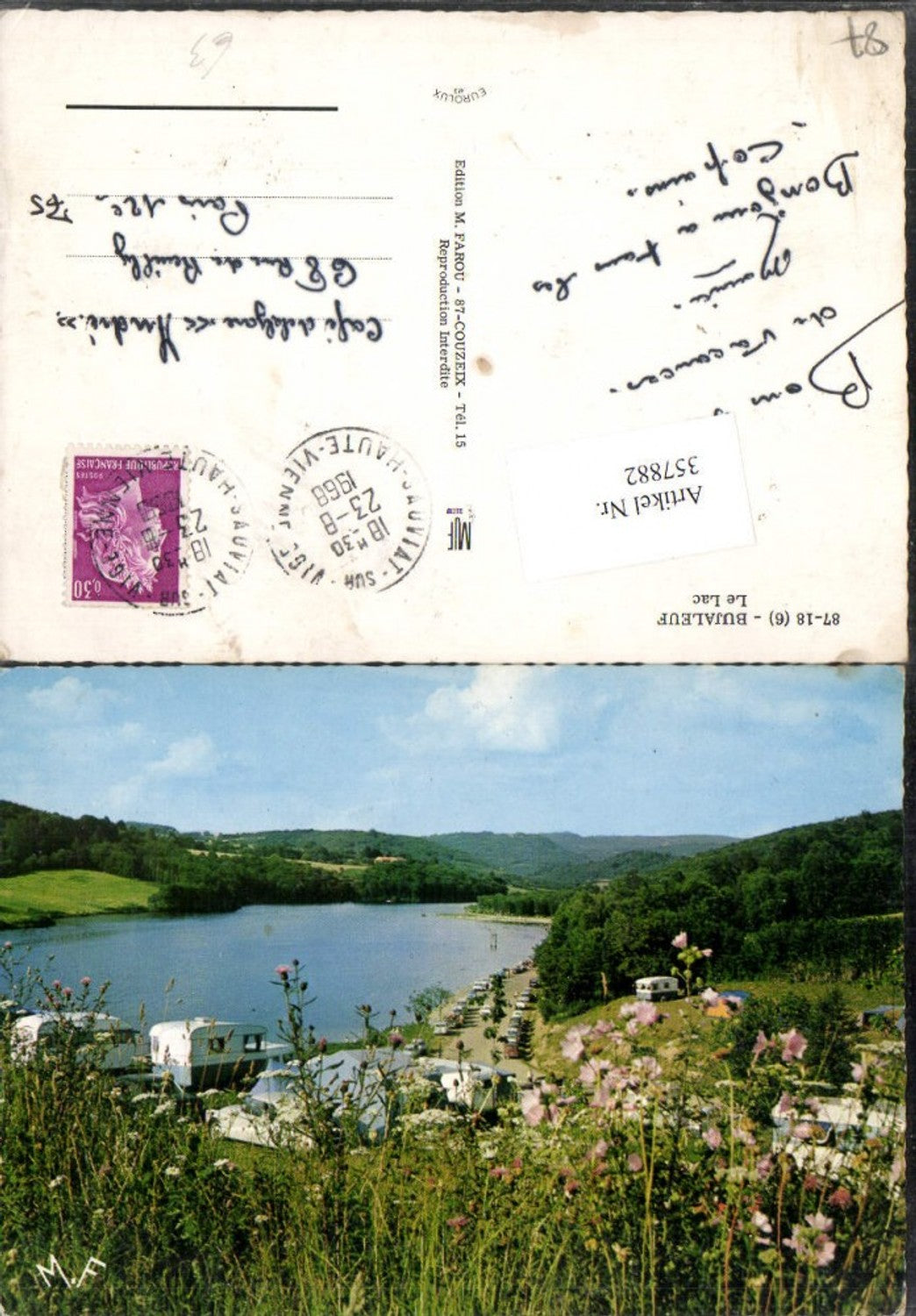 357882,Limousin Haute-Vienne Bujaleuf Le Lac See Camping