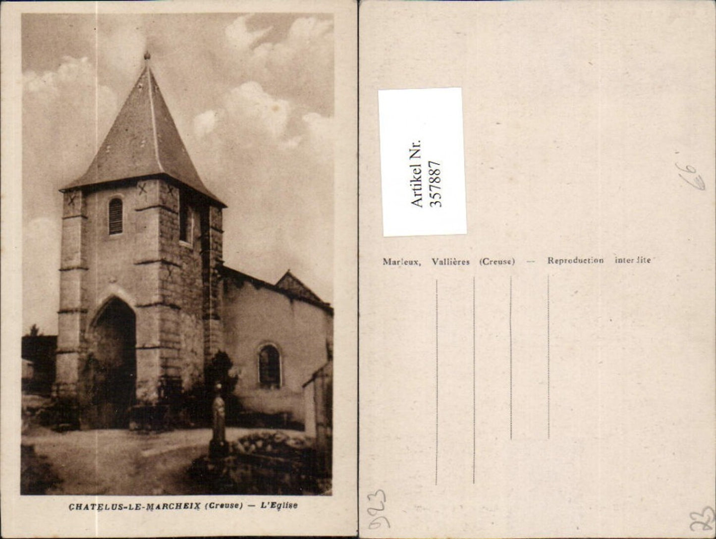 357887,Limousin Creuse Chatelus-le-Marcheix L'Eglise Kirche
