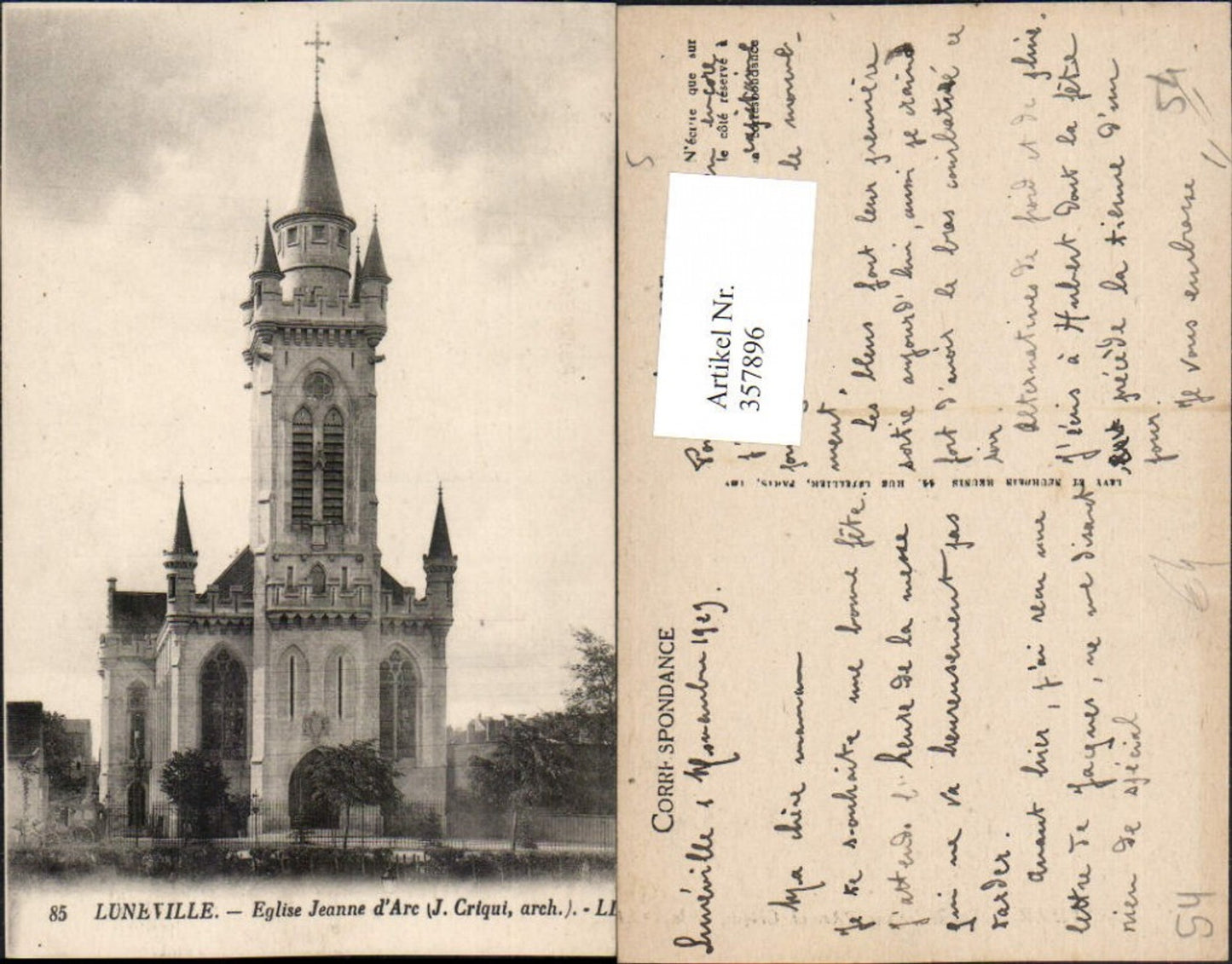 357896,Lothringen Meurthe-et-Moselle Luneville Eglise Jeanne d'Arc Kirche