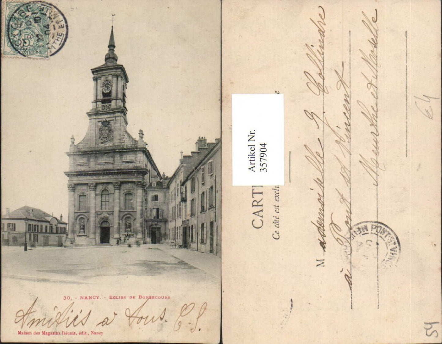 357904,Lothringen Meurthe-et-Moselle Nancy Eglise de Bonsecours Kirche