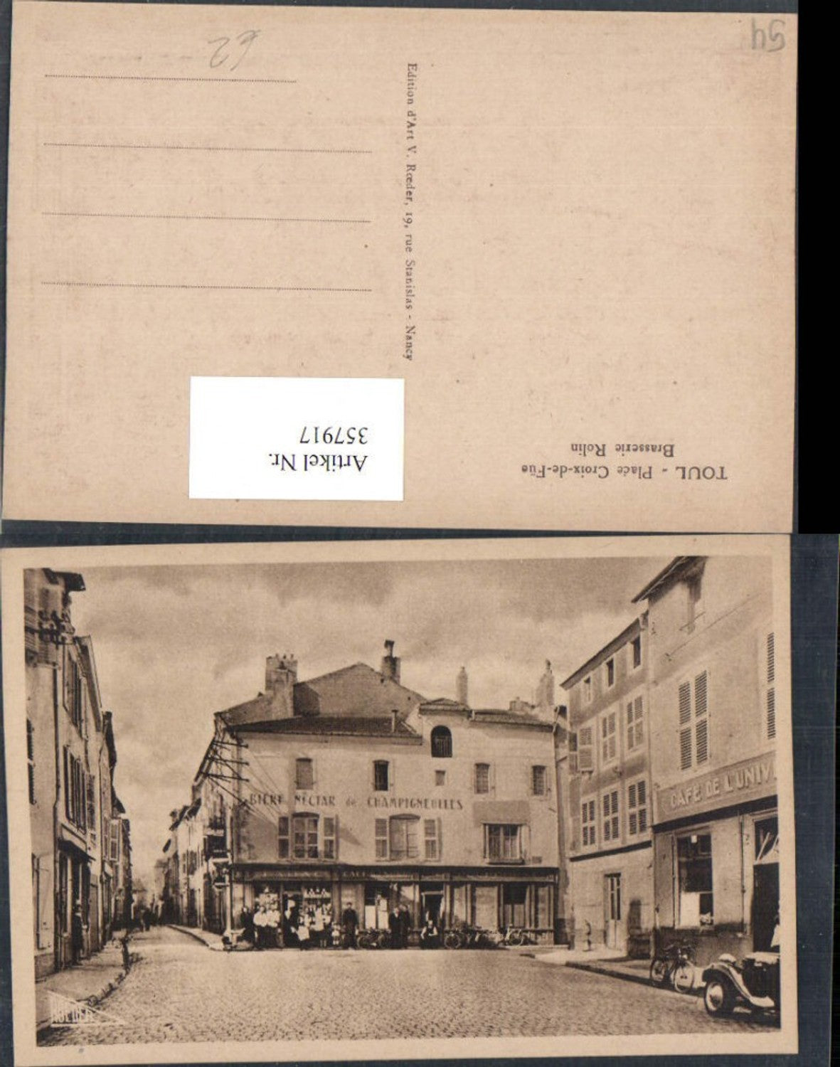 357917,Lothringen Meurthe-et-Moselle Toul Place Croix-de-Füe Brasserie Rolin Straßenansicht