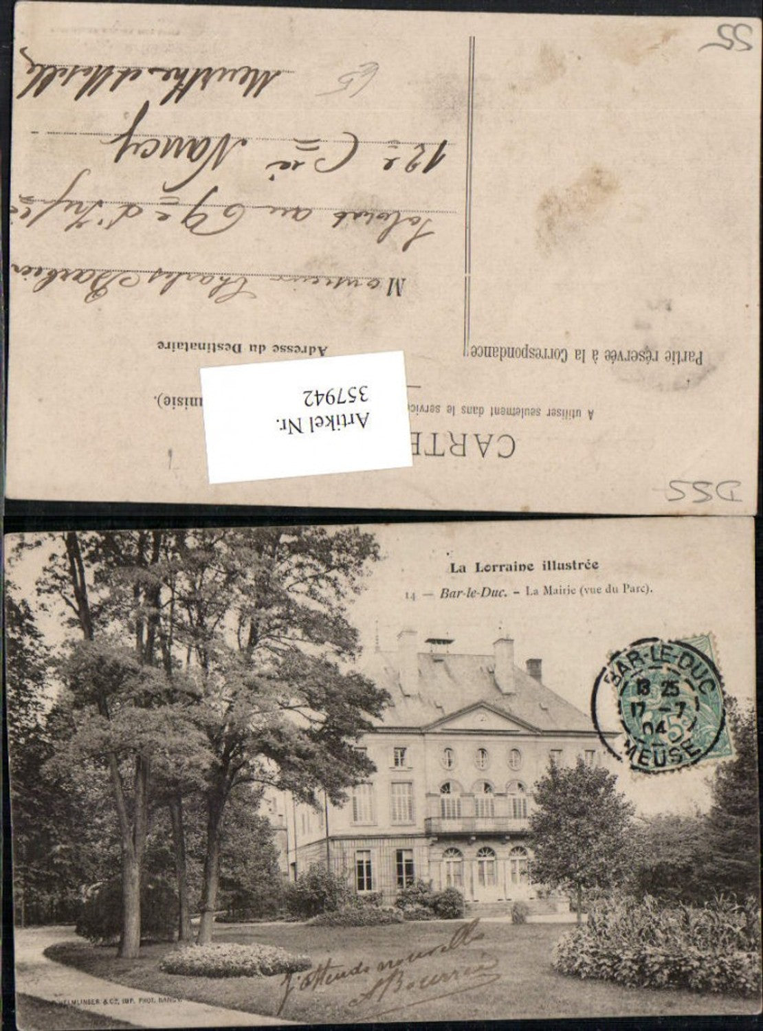 357942,Lothringen Meuse Bar-le-Duc La Mairie Rathaus
