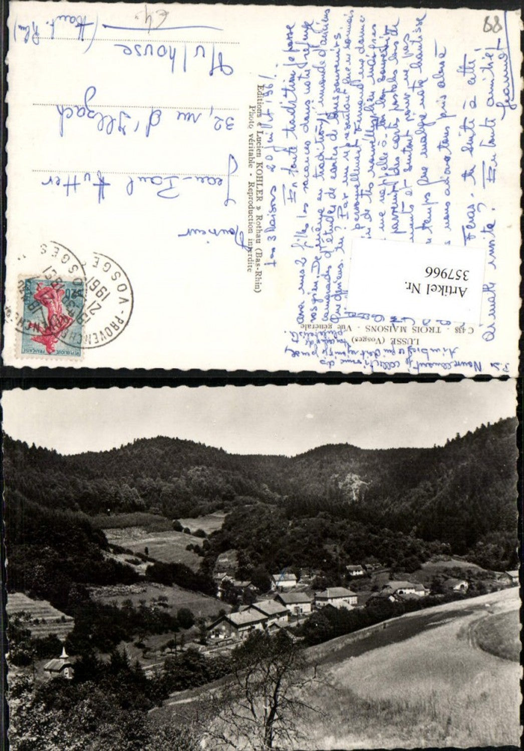 357966,Lothringen Vosges Lusse Trois Maisons Vue generale Totale