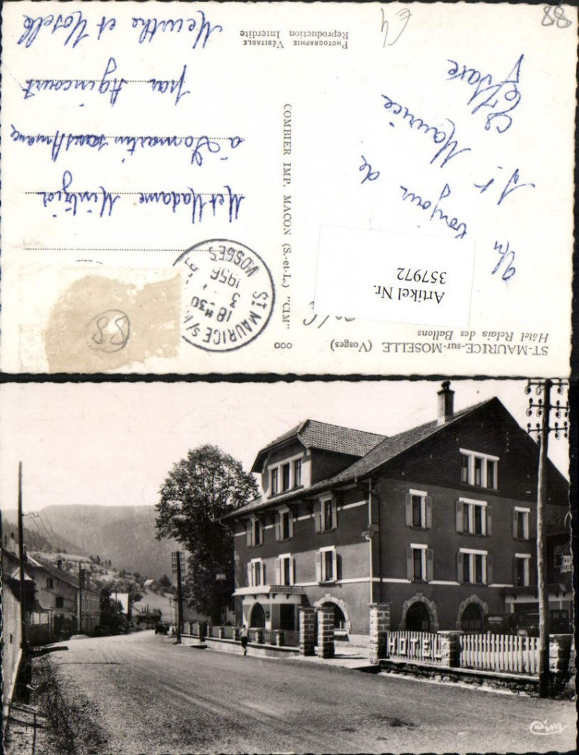 357972,Lothringen Vosges St-Maurice-sur-Moselle Hotel Relais des Ballons Straßenansicht